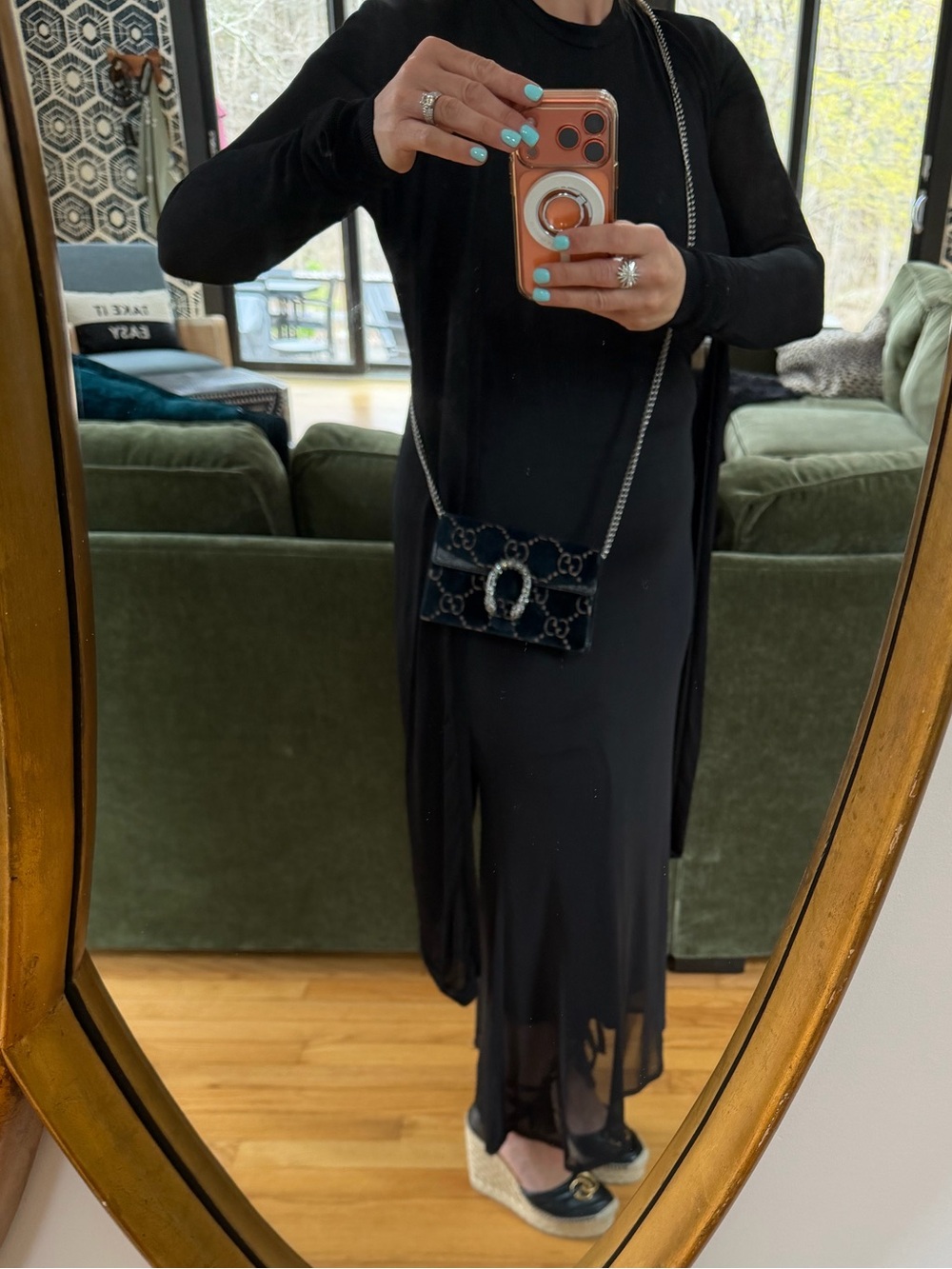 Gucci GG Navy Blue Velvet Dionysus Mini Crossbody Clutch shoulder Bag - Picture 16 of 17